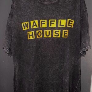 Black Washed Waffle House T-Shirt 2XL